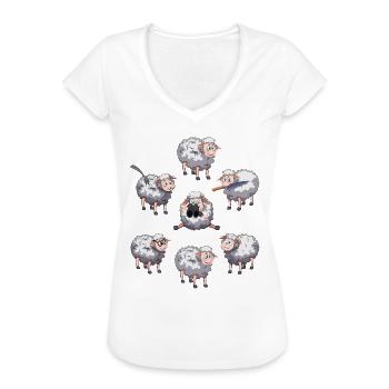 Lustige Schafe Tiere Schaf Sprüche - Frauen Vintage T-Shirt - Weiß - Vorne