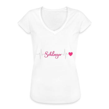 Schlager heartbeat Herzschlag - Frauen Vintage T-Shirt - Weiß - Vorne