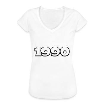 Geburtsjahr 1990 - Frauen Vintage T-Shirt - Weiß - Vorne