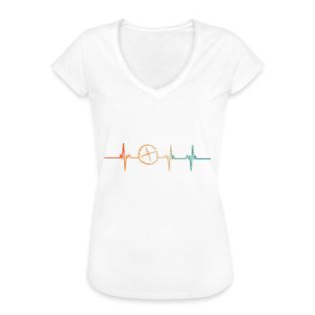 Geocaching-Herzschlag - Frauen Vintage T-Shirt - Weiß - Vorne