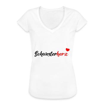 Schwesterherz Black - Frauen Vintage T-Shirt - Weiß - Vorne