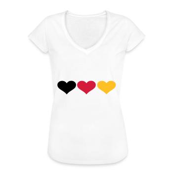 Deutschland Herzen - Frauen Vintage T-Shirt - Weiß - Vorne - Danielle (179cm)