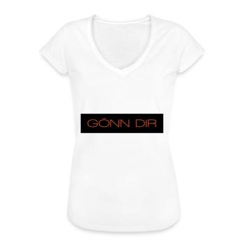 Goenn dir - 2 Farben - Frauen Vintage T-Shirt - Weiß - Vorne - Danielle (179cm)
