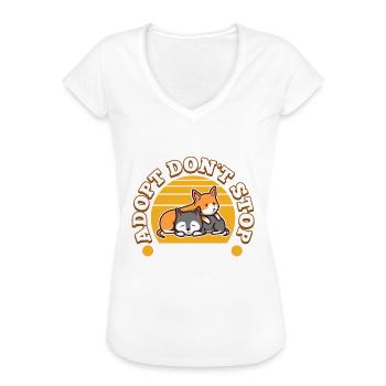 Adopt don't shop - Frauen Vintage T-Shirt - Weiß - Vorne