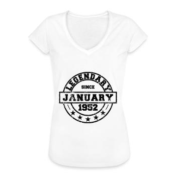 Legendary since January 1952 - Geburtstag - Frauen Vintage T-Shirt - Weiß - Vorne - Danielle (179cm)