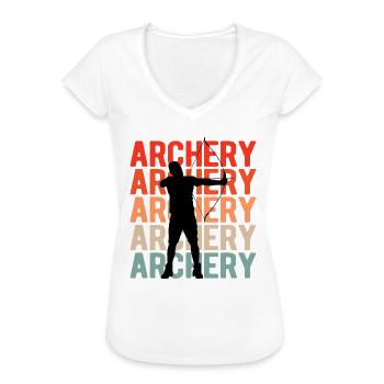 Bogen Bogensport Bogenschütze Bogenschützen retro - Frauen Vintage T-Shirt - Weiß - Vorne