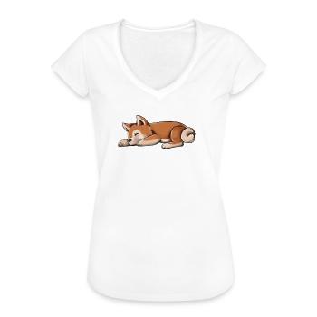 Shiba Inu - Frauen Vintage T-Shirt - Weiß - Vorne