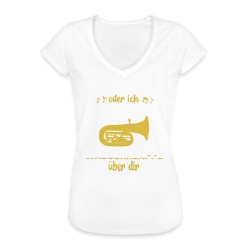 Tuba lustiger Spruch Musiker Tubist Tubaspieler - Frauen Vintage T-Shirt - Weiß - Vorne