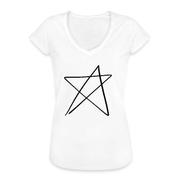 Star Shape - Women's Vintage T-Shirt - white - Front - Danielle (179cm)