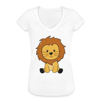 Löwe süße Tiere für Kinder König der Löwen - Frauen Vintage T-Shirt - Weiß - Vorne