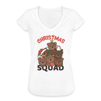 Bear Christmas Tree Christmas Squad Bear - Women's Vintage T-Shirt - white - Front - Danielle (179cm)