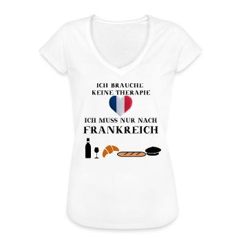 Frankreich lustig Therapie Geschenkidee - Frauen Vintage T-Shirt - Weiß - Vorne