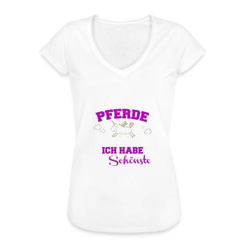 So viele Pferde und ich habe das schönste - Frauen Vintage T-Shirt - Weiß - Vorne