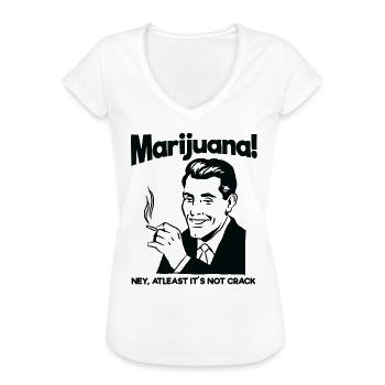 MARIJUANA - Women's Vintage T-Shirt - white - Front - Danielle (179cm)