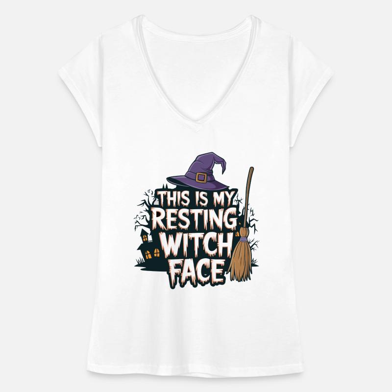 This is my resting witch face Spooky Halloween Wit Women's Vintage T-Shirt
