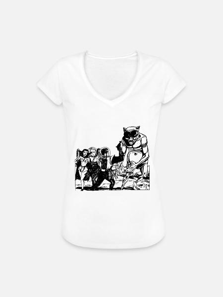 Altes Retrozukunft Alien Monster Design - Frauen Vintage T-Shirt - Weiß