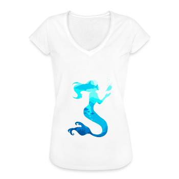 Meerjungfrau Seejungfrau Nixe Märchen - Frauen Vintage T-Shirt - Weiß - Vorne