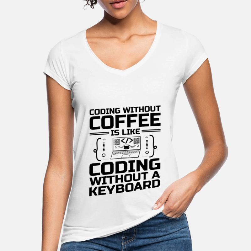 Café Codage Programmeur Codeur Développeur Nerd Coff T-shirt vintage Femme