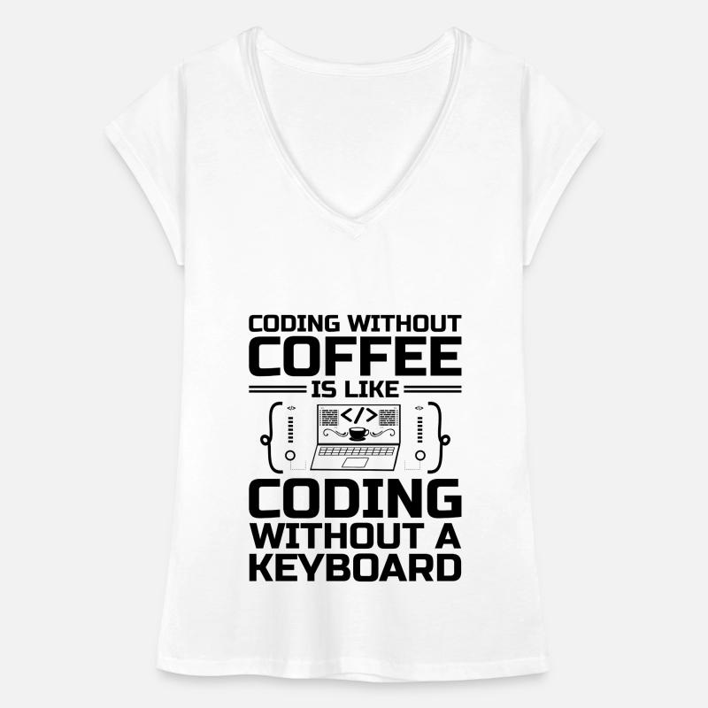 Café Codage Programmeur Codeur Développeur Nerd Coff T-shirt vintage Femme
