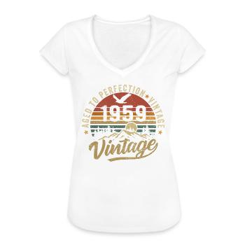 Jahrgang 1959 geboren Legende Geburtstag Geschenk - Frauen Vintage T-Shirt - Weiß - Vorne