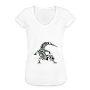 Gecko - Frauen Vintage T-Shirt - Weiß - Vorne