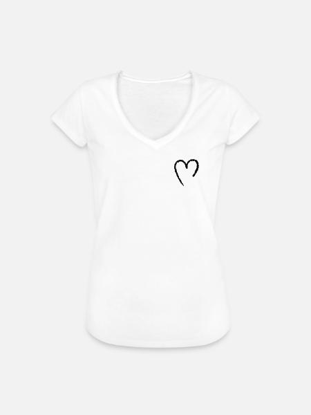 Schwarzes Herz - Frauen Vintage T-Shirt - Weiß