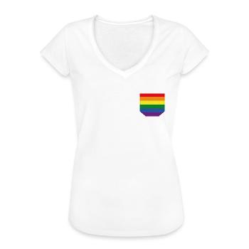 Brusttasche LGBT bunt Geschenk Idee - Frauen Vintage T-Shirt - Weiß - Vorne