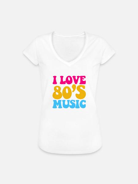 80er Jahre - Frauen Vintage T-Shirt - Weiß