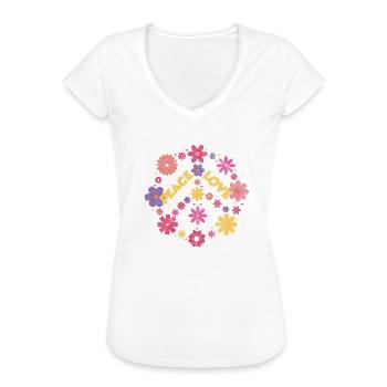 Hippie - Frauen Vintage T-Shirt - Weiß - Vorne