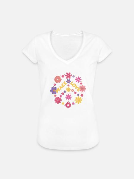 Hippie - Frauen Vintage T-Shirt - Weiß