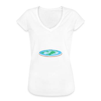 Flache Erde Flat Earth Verschwörung Geschenk - Frauen Vintage T-Shirt - Weiß - Vorne