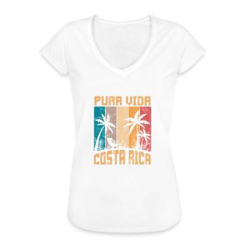 Costa Rica Urlaub Mittelamerika Pura Vida Geschenk - Frauen Vintage T-Shirt - Weiß - Vorne
