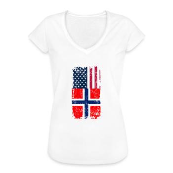 Norwegen Amerika - Frauen Vintage T-Shirt - Weiß - Vorne