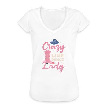 Linedance - Frauen Vintage T-Shirt - Weiß - Vorne
