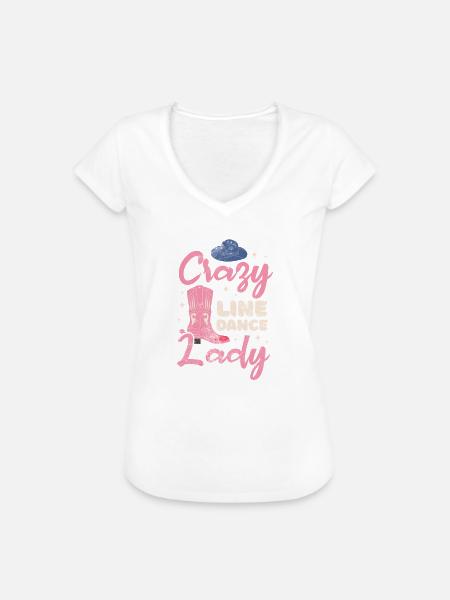 Linedance - Frauen Vintage T-Shirt - Weiß