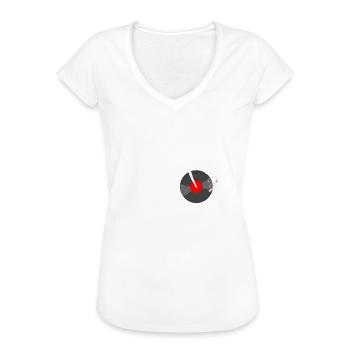 Rennrad Schallplattenspieler Musiknoten Bike - Frauen Vintage T-Shirt - Weiß - Vorne