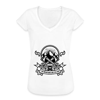 Holzfäller Berge Wald Axt Leben Freiheit Wandern - Frauen Vintage T-Shirt - Weiß - Vorne