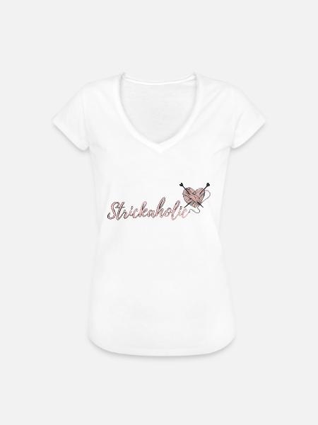 Wolle Stricken - Frauen Vintage T-Shirt - Weiß