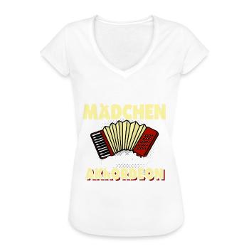 Akkordeon spielen Geschenk Echte Mädchen Spruch - Frauen Vintage T-Shirt - Weiß - Vorne