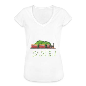 Gartenbahn Eisenbahn Garten Modellbahn Spur G - Frauen Vintage T-Shirt - Weiß - Vorne