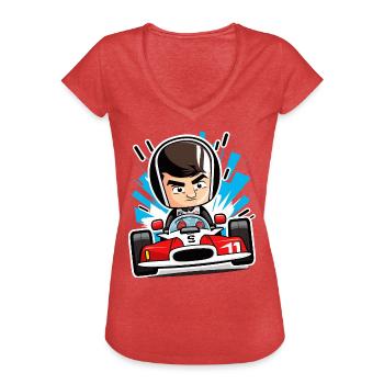 Speed Demons - Women's Vintage T-Shirt - heather red - Front - Danielle (179cm)