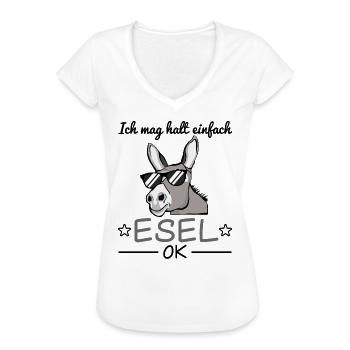 Esel Sonnenbrille Lustiger Spruch Geschenkidee - Frauen Vintage T-Shirt - Weiß - Vorne