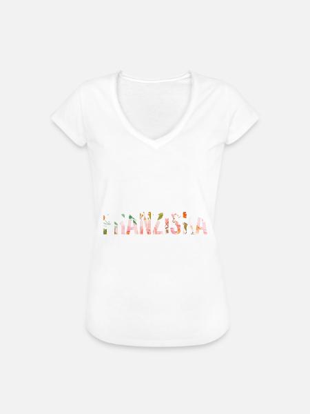 Franziska - Frauen Vintage T-Shirt - Weiß