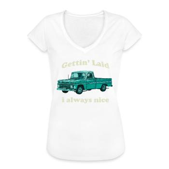 Chevy C-10 Pickup Pickup Truck Auto Vintage - Frauen Vintage T-Shirt - Weiß - Vorne