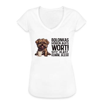 Bolonkas hören aufs Wort! Bolonka Zwetna Hund - Frauen Vintage T-Shirt - Weiß - Vorne