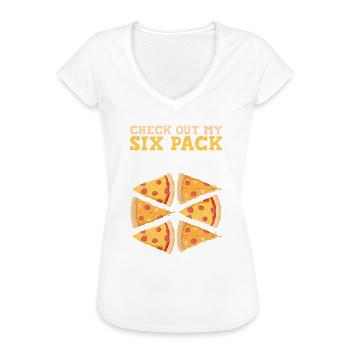 Bauchmuskeln Pizzakoch Fitnessstudio Sixpack - Frauen Vintage T-Shirt - Weiß - Vorne