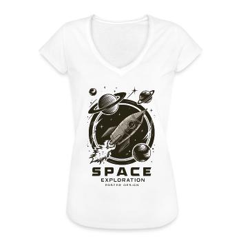 Weltraum Erkundung Abenteuer - Frauen Vintage T-Shirt - Weiß - Vorne - Danielle (179cm)