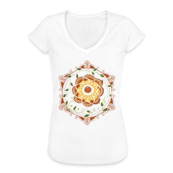 Blumen Muster Frauen Premium T-Shirt - Frauen Vintage T-Shirt - Weiß - Vorne