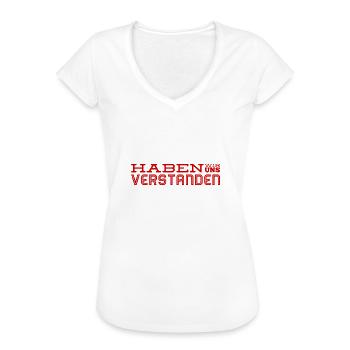 Ist alles klar? - Frauen Vintage T-Shirt - Weiß - Vorne - Danielle (179cm)
