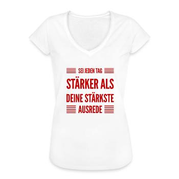 Ausreden zählen nicht - Frauen Vintage T-Shirt - Weiß - Vorne - Danielle (179cm)